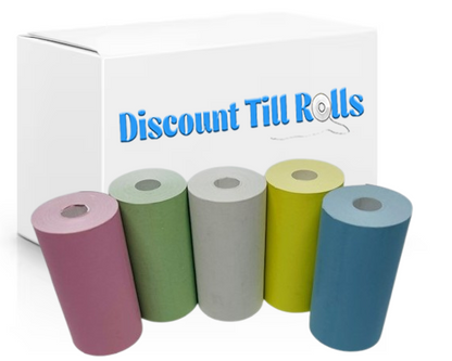 57mm x 30mm Thermal Receipt Paper Credit Card Machine PDQ Rolls - Mixed Colours