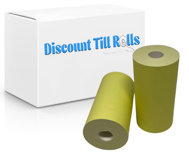 57mm x 30mm Thermal Receipt Paper Credit Card Machine PDQ Rolls - Yellow