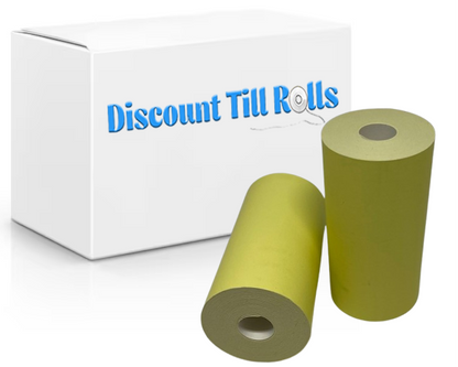 57mm x 30mm Thermal Receipt Paper Credit Card Machine PDQ Rolls - Yellow