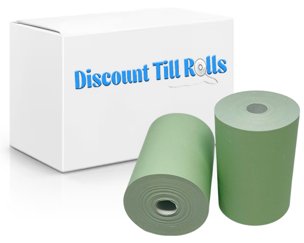 57mm x 40mm Green Thermal Receipt Paper Credit Card Machine PDQ Rolls