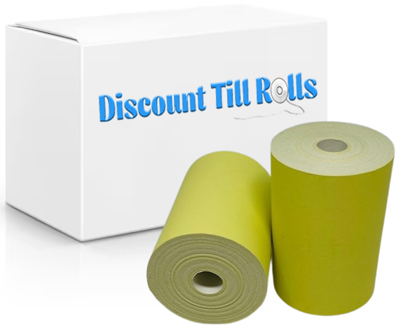 57mm x 40mm Yellow Thermal Receipt Paper Credit Card Machine PDQ Rolls