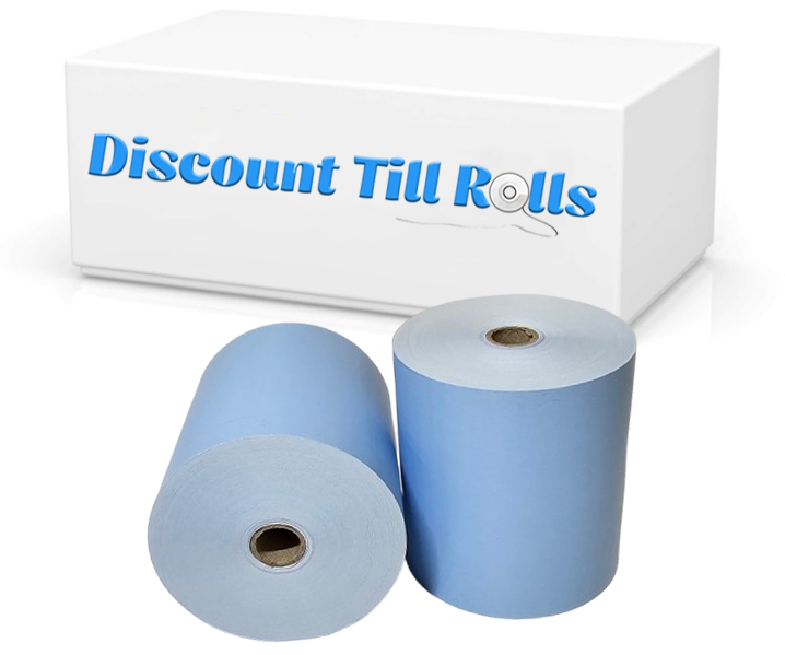 80mm x 80mm Blue Thermal Receipt Paper Till Rolls