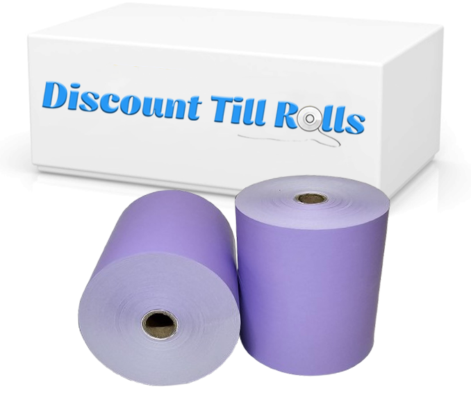80mm x 80mm Lilac/Mauve/Purple Thermal Receipt Paper Till Rolls