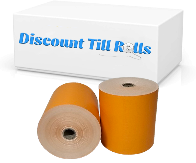80mm x 80mm Orange Thermal Receipt Paper Till Rolls