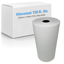 214mm x 114mm Telex / Manifest Rolls - 3 Ply