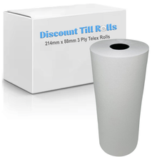 214mm x 88mm 3 Ply Telex / Manifest Rolls