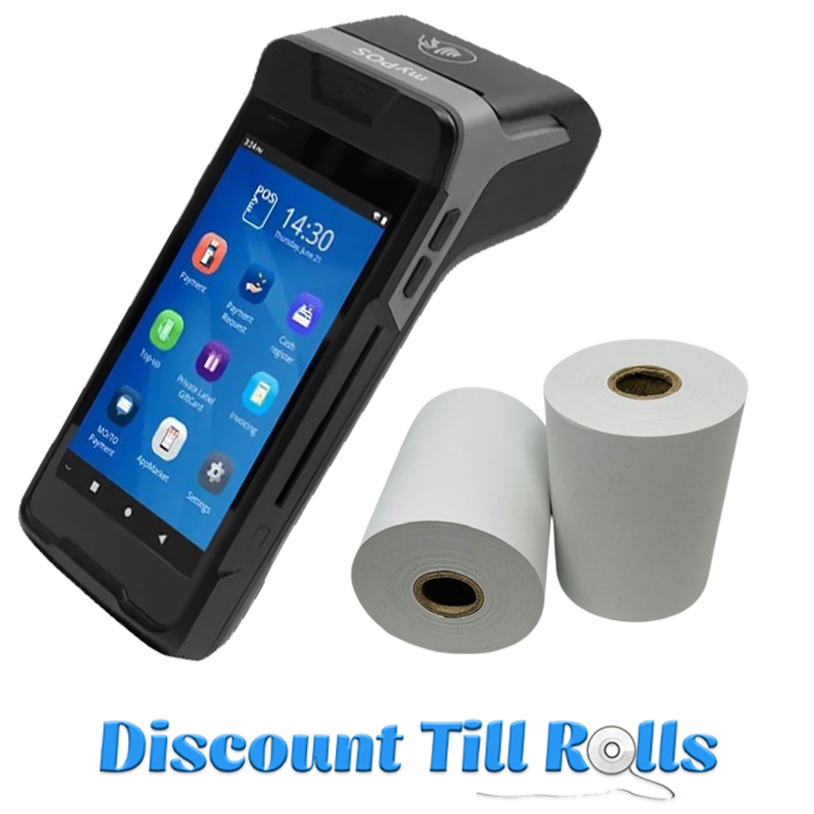 myPOS Carbon Thermal Receipt Paper Rolls Credit Card Machine PDQ Till Rolls